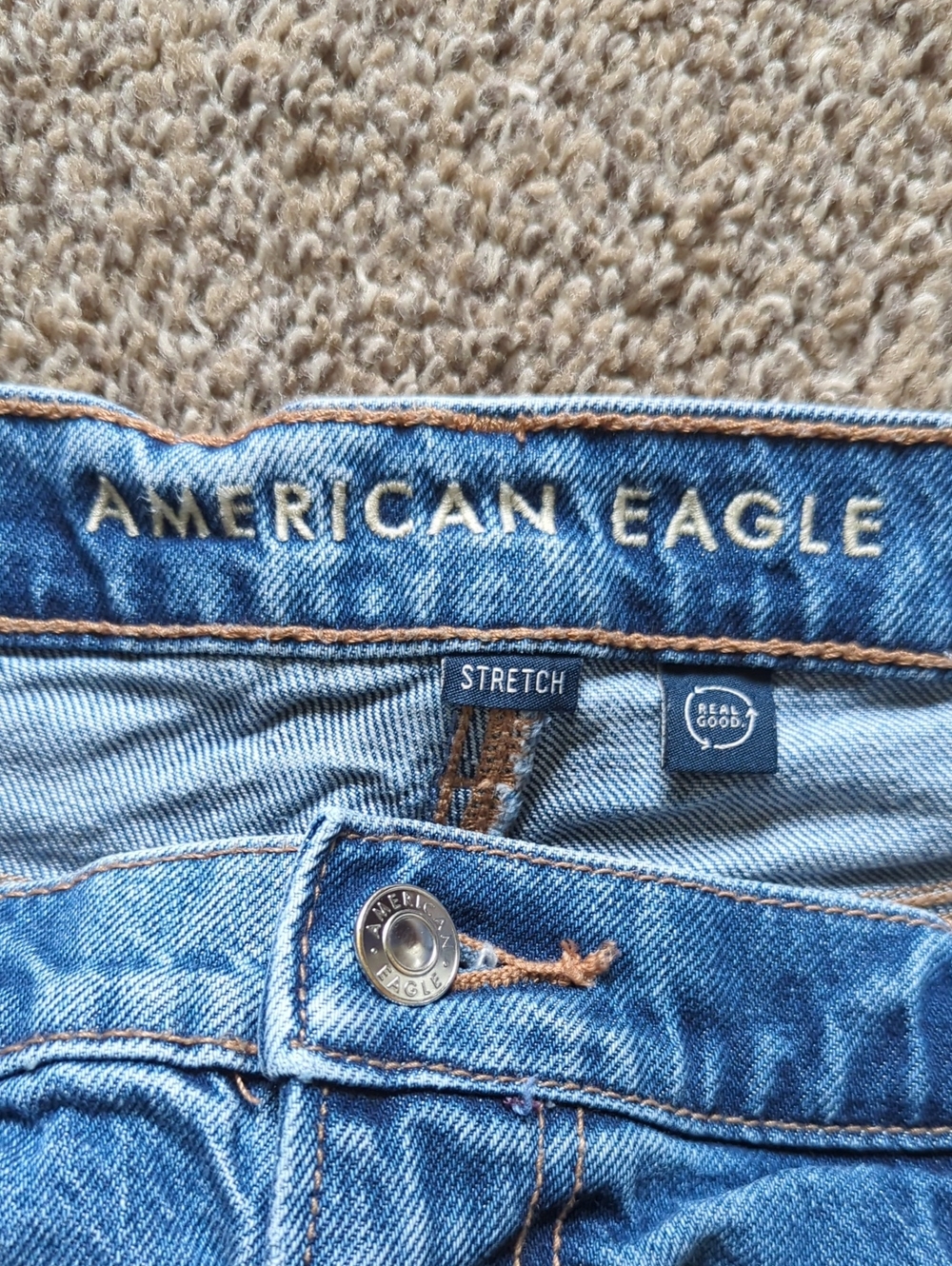 American Eagle Stretch Barrel Jeans Raw Hem - Picture 4 of 7